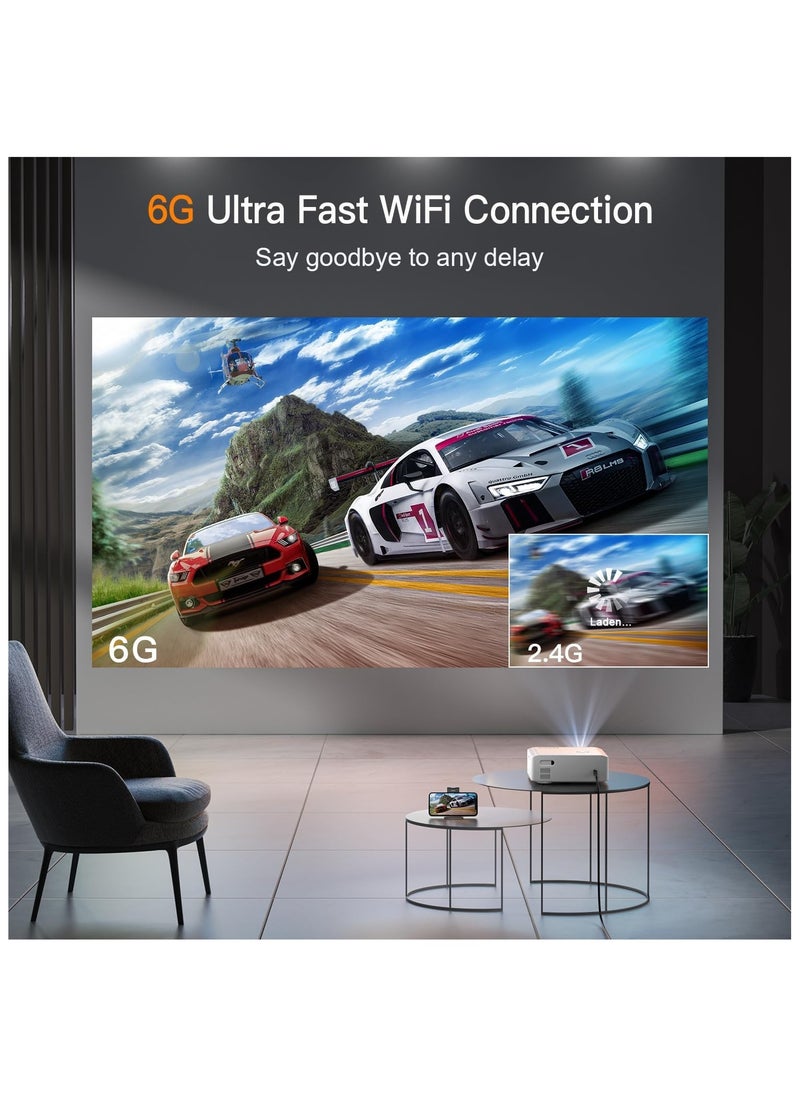 XuanPad AI Auto Focus Keystone 26000L Native 1080P Smart Portable Projector 4K Supported Outdoor Home Cinema with Tripod for iOS Android TV Stick model V30  - Image 3