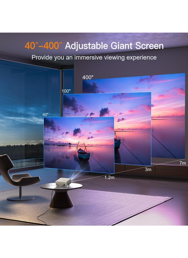 XuanPad AI Auto Focus Keystone 26000L Native 1080P Smart Portable Projector 4K Supported Outdoor Home Cinema with Tripod for iOS Android TV Stick model V30  - Image 5