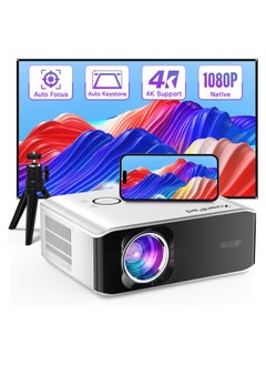 XuanPad AI Auto Focus Keystone 26000L Native 1080P Smart Portable Projector 4K Supported Outdoor Home Cinema with Tripod for iOS Android TV Stick model V30  - Image 1