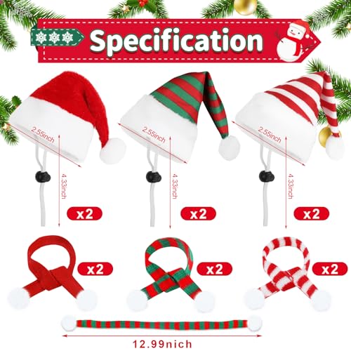 FOIMAS 12pcs Christmas Pet Chicken Hat Scarf Set Small Animal Hat Costume Set for Hen Duck Hamster Guinea Pig Rabbit Kitty Puppy Parrot Lizard Xmas Party Supply - Image 3