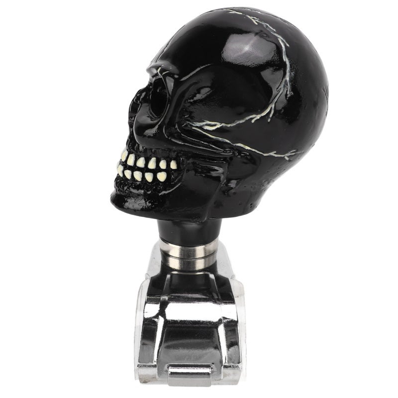 Steering Wheel Knob: Black Metal & Resin Skull Design - Smooth Torque Boost, Fade Resistant Steering Wheel Spinner for Cars, Trucks, Tractors, Boats - Image 5