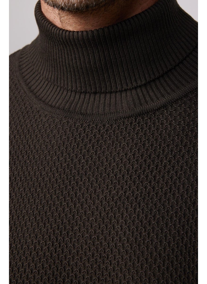 Slim Fit Narrow Cut Turtleneck Patterned Men's Sweater - pzsku/Z7CE136D942D4E015088AZ/45/_/1741264853/7433870c-82db-4032-8e47-b52ac890023d