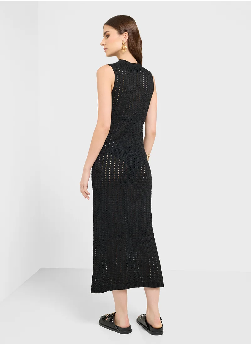 جينجر Crochet Knitted Beach Dress