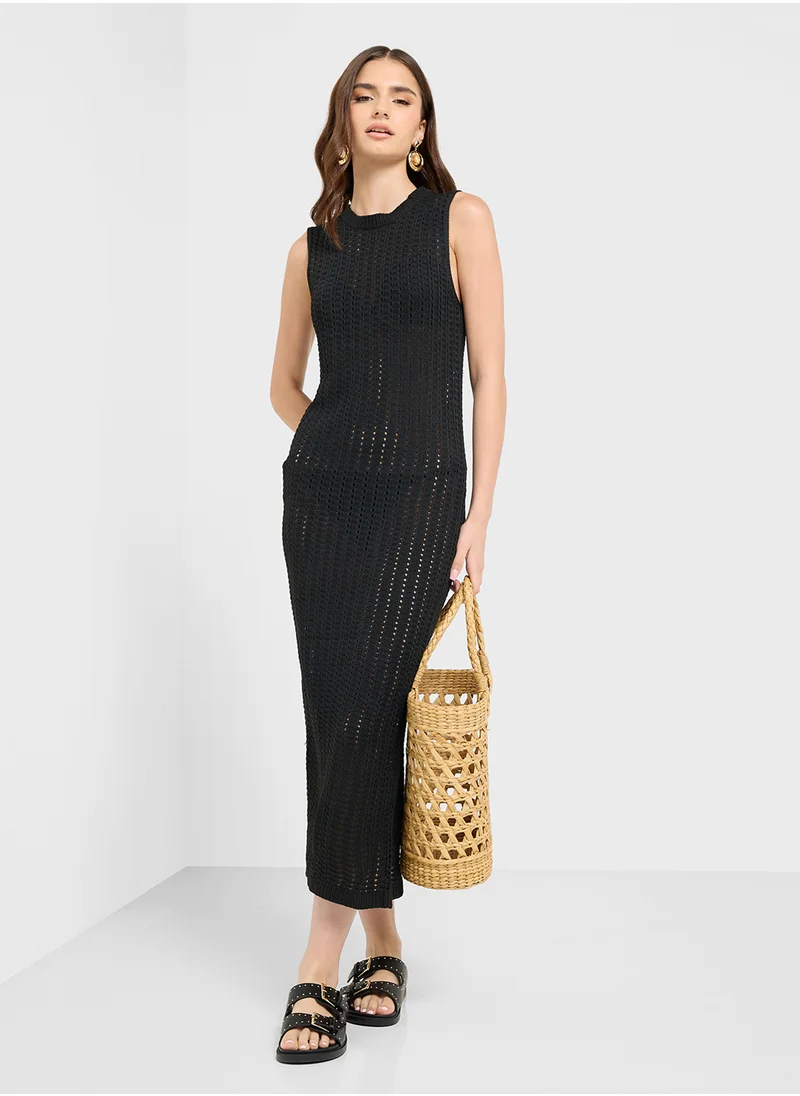 جينجر Crochet Knitted Beach Dress