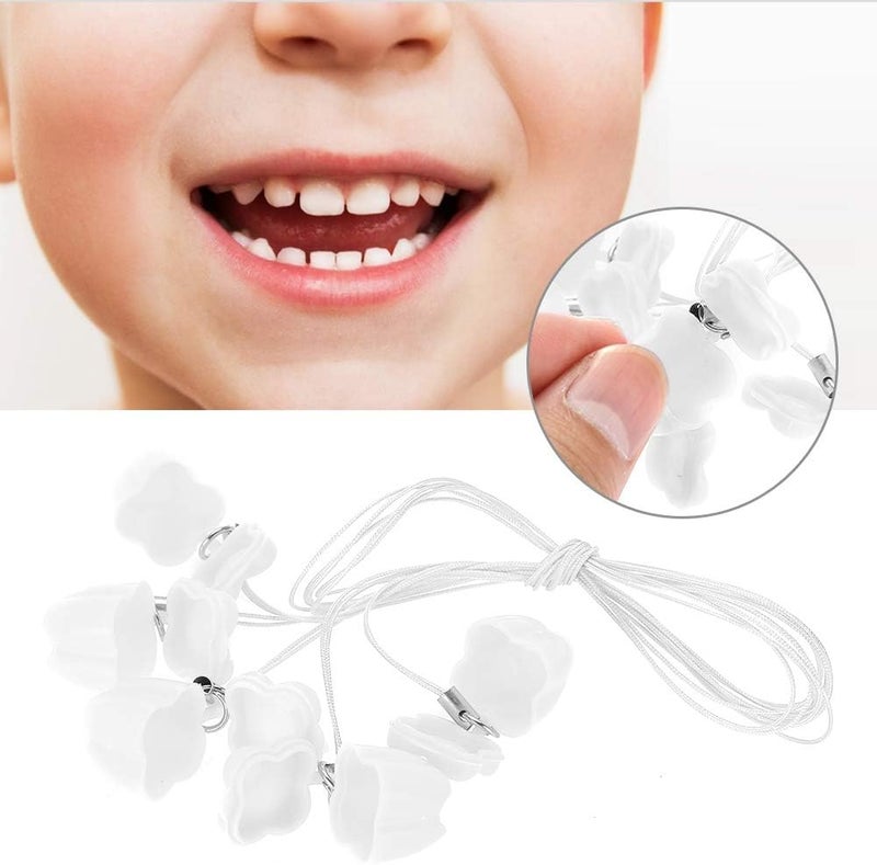 ANGGREK قلائد حفظ أسنان الحليب ANGGREK 5 قطع صندوق تخزين أسنان الحليب البلاستيكي مع حبل قلائد حفظ الأسنان البيضاء - Image 2