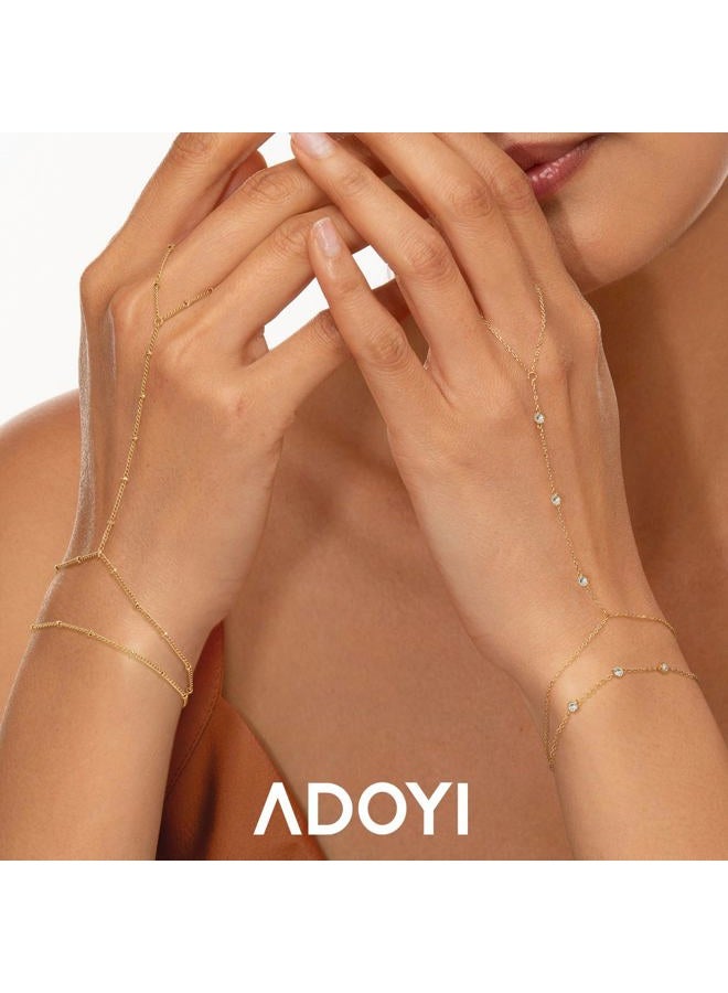adoyi Gold Bracelets for Women, 14K Gold Plated Stackable Bracelet Stack Set Adjustable Charm Paperclip Chain Cuban Link Layered Waterproof Jewelry Sets Gifts for Womens 6.0/6.8/7.2", 6.7 IN, Copper - Image 3
