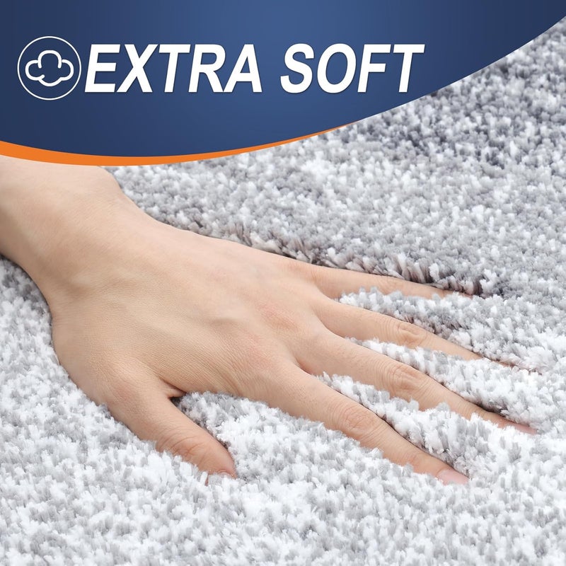 OLANLY Bathroom Rug Mat 30x20, Extra Soft and Absorbent Microfiber Bath Rugs, Non-Slip Plush Shaggy Bath Carpet, Machine Wash Dry, Bath Mats for Bathroom Floor, Tub and Shower, Light Grey - Image 3