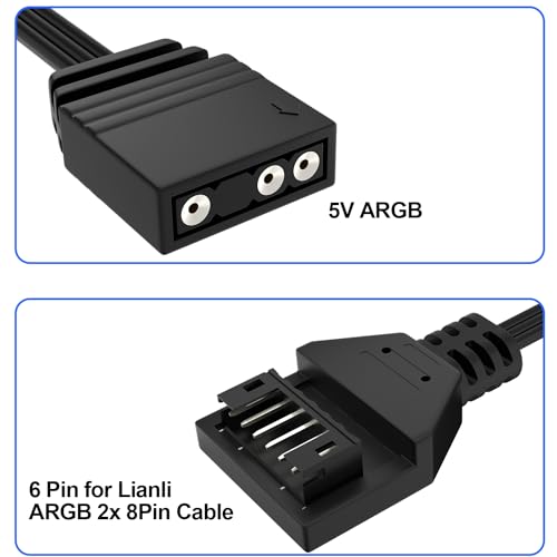 OwlTree Motherboard 5V 3 Pin to 6 Pin ARGB Adapter for Lian Li Strimer Plus 2X 8 Pin Cable - Image 3