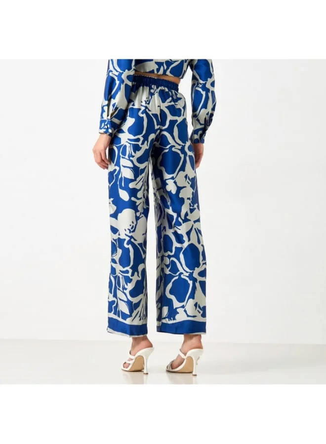 2Xtremz 2Xtremz All-Over Print Wide Leg Pants with Drawstring Closure and Pockets