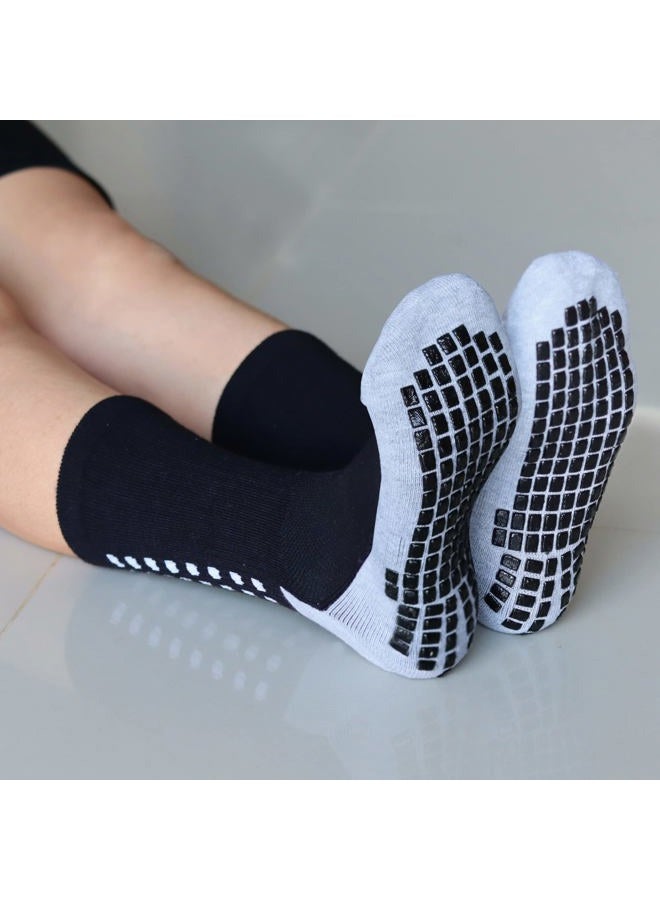 RATIVE Anti Slip Non Skid Slipper Hospital Socks with grips for Adults Men Women, 3 Pairs-assorted, M - Image 4