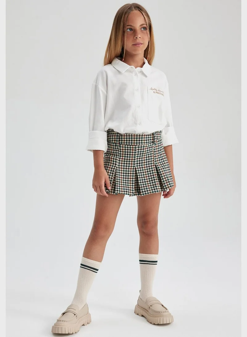 DeFacto Kids Checks Woven Midi Skirt