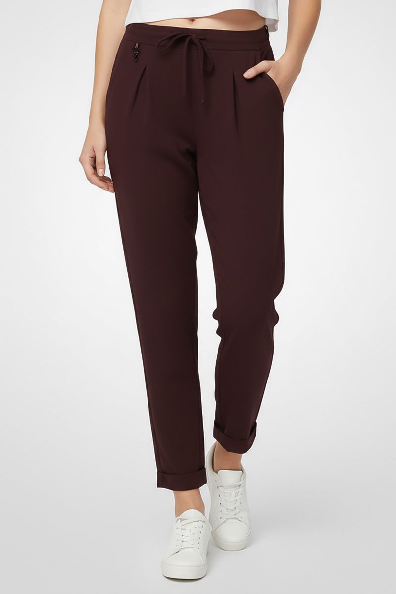 Harmont & Blaine Women Regular Fit Plain Dress Pants, Purple - Image 1