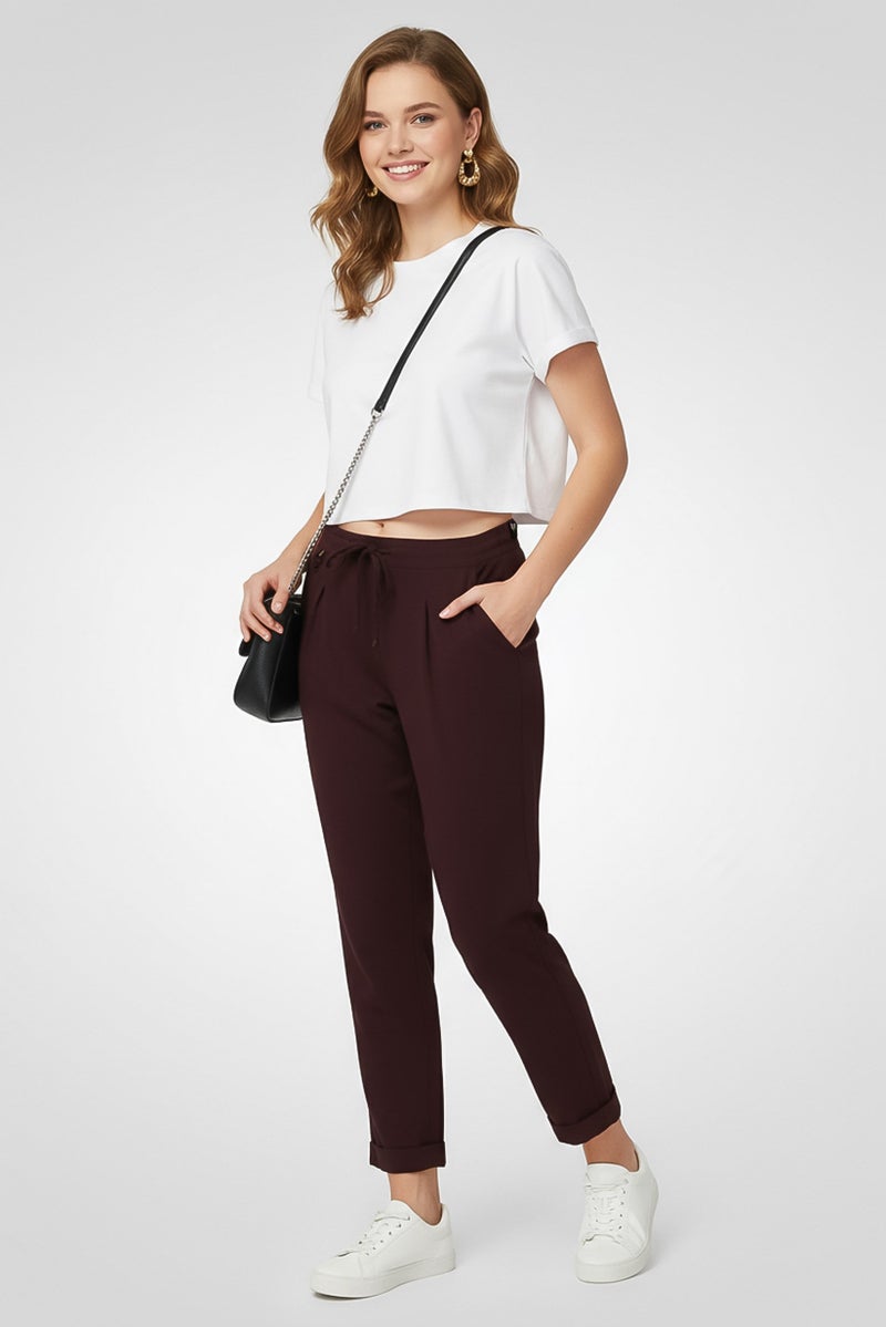 Harmont & Blaine Women Regular Fit Plain Dress Pants, Purple - Image 5