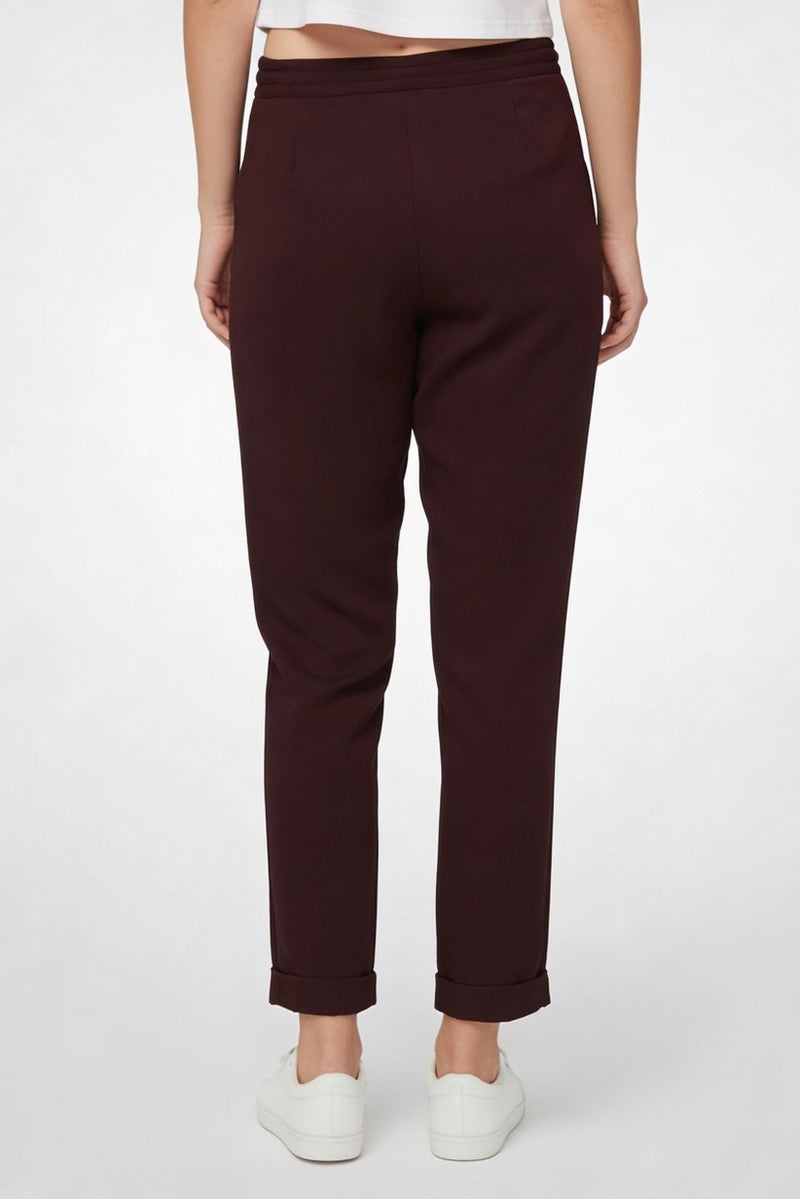 Harmont & Blaine Women Regular Fit Plain Dress Pants, Purple - Image 2