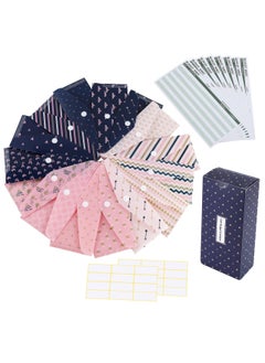 Envelopes, Budget Plastic Envelopes 32 PCS Cash Envelope System, 15 Pack Waterproof Reusable Expense Tracking Sheets 24 Bill Planner Stickers (Heart)