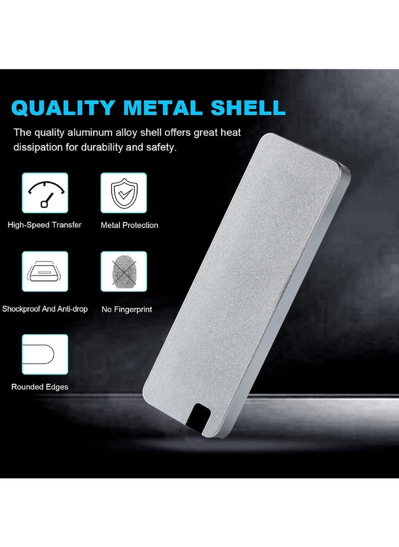 2TB Portable SSD External Hard Drives Solid State External Drives Computer Backup Drive USB 3.1 to Type C Support Data Storage Transfer for Windows XP PC Laptop and Mac
