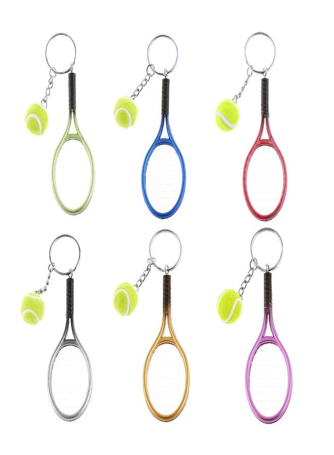 Axmerdal Tennis Racket Keychain Key Ring Creative Fashionable Alloy Tennis Ball Racquet Keychain Gift for Sport Lovers (green) - Image 5