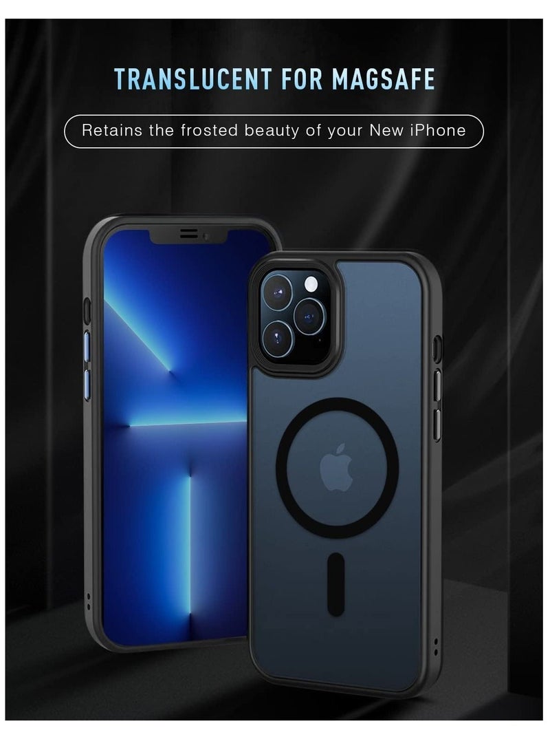 ELTRAZONE Magnetic Case for iPhone 13 Pro Case [MIL-Grade Drop d & Compatible with MagSafe] Translucent Matte Back with Aluminum Alloy Keys, Anti-Fingerprint Anti-Scratch 6.1 Inch, Black - Image 2
