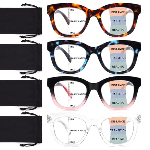 CHOFILORD Progressive Multifocus Reading Glasses for Women Men Blue Light Blocking Computer No Line Multifocal Readers (A2 Multicolor, 2.00, Diopters) - Image 1