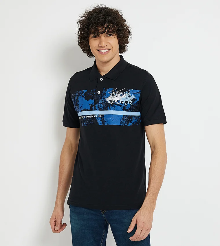 بيفرلي هيلز بولو كلوب تي شيرت بولو بطبعة شعار بقصة عادية