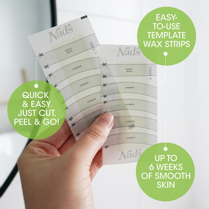 Nad's Eyebrow Wax Strips - Facial Hair Removal for Women - Eyebrow Wax Kit with 6 Eyebrow Waxing Strips + 6 Calming Oil Wipes + 2g Skin Protection Powder, 1 Count - Image 3
