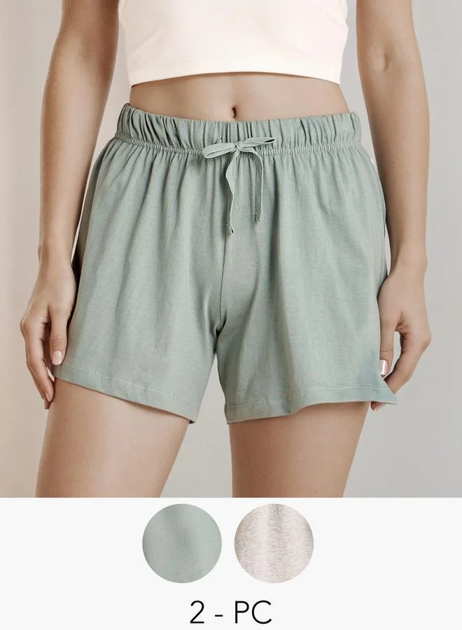 Set of 2 - Drawstring Closure Shorts