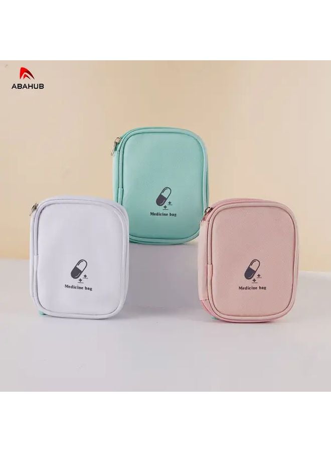 Small Blue Polyester Portable First Aid Kit Bag Compact Lightweight For Home Travel Emergency - Image 2