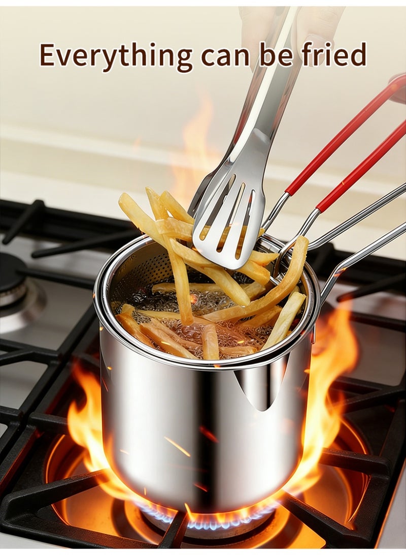 ihomeshop Stainless Steel Deep Fryer with Filter Rack - Compact, Durable & Easy-to-Clean Design for Perfect Fries, Fish Fillets & Chicken - Essential Kitchen Tool, Integrated Oil-Free Cooking Solution, Cooking Fish Fillets, Making French Fries, Kitchen - Image 2