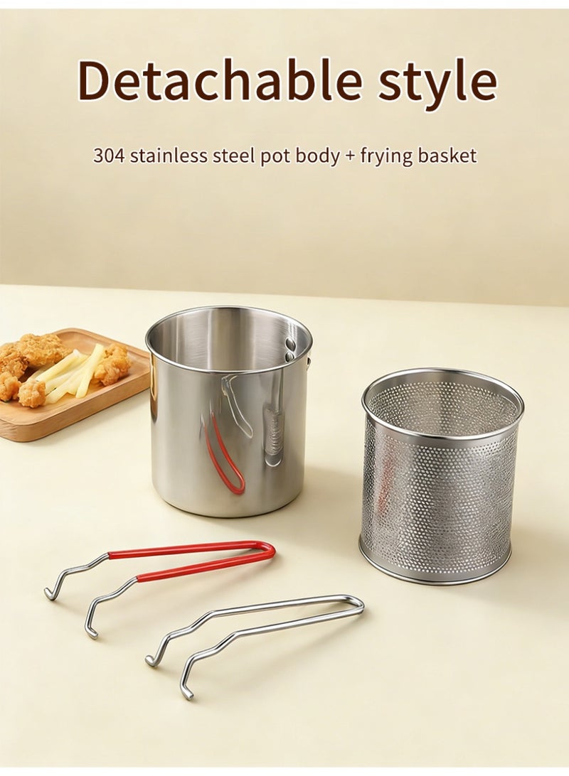 ihomeshop Stainless Steel Deep Fryer with Filter Rack - Compact, Durable & Easy-to-Clean Design for Perfect Fries, Fish Fillets & Chicken - Essential Kitchen Tool, Integrated Oil-Free Cooking Solution, Cooking Fish Fillets, Making French Fries, Kitchen - Image 3