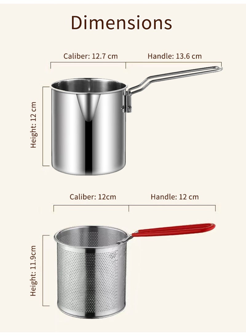 ihomeshop Stainless Steel Deep Fryer with Filter Rack - Compact, Durable & Easy-to-Clean Design for Perfect Fries, Fish Fillets & Chicken - Essential Kitchen Tool, Integrated Oil-Free Cooking Solution, Cooking Fish Fillets, Making French Fries, Kitchen - Image 4