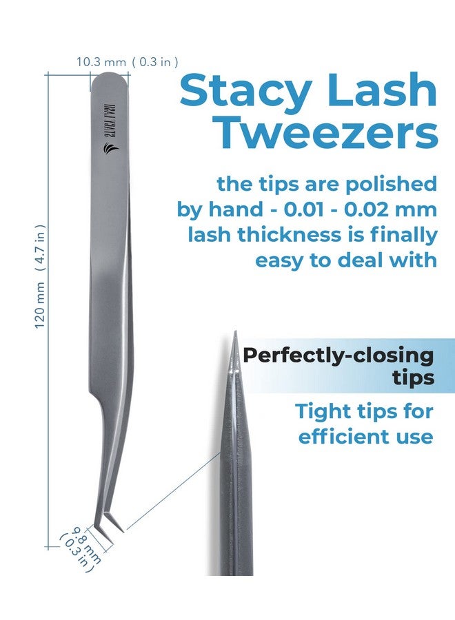 Stacy Lash Stl-13 Curved Eyelash Extension Tweezers/Precision Tool For False Lashes Application/Supplies For Classic Extensions & Premade Fans/Tool Applicator For Volume Eyelashes/Beauty Accessories - Image 1