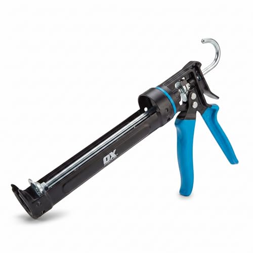 OX Pro 10 oz Heavy Duty Caulking Gun 12:1 Thrust Ratio - 10 oz Caulk Gun Manual Dispenser Sealant Adhesive - Pistola De Caulking - Image 1