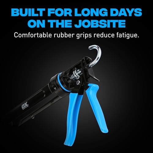 OX Pro 10 oz Heavy Duty Caulking Gun 12:1 Thrust Ratio - 10 oz Caulk Gun Manual Dispenser Sealant Adhesive - Pistola De Caulking - Image 5