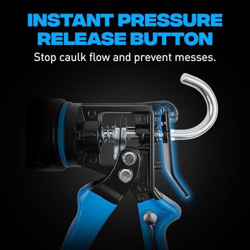 OX Pro 10 oz Heavy Duty Caulking Gun 12:1 Thrust Ratio - 10 oz Caulk Gun Manual Dispenser Sealant Adhesive - Pistola De Caulking - Image 4