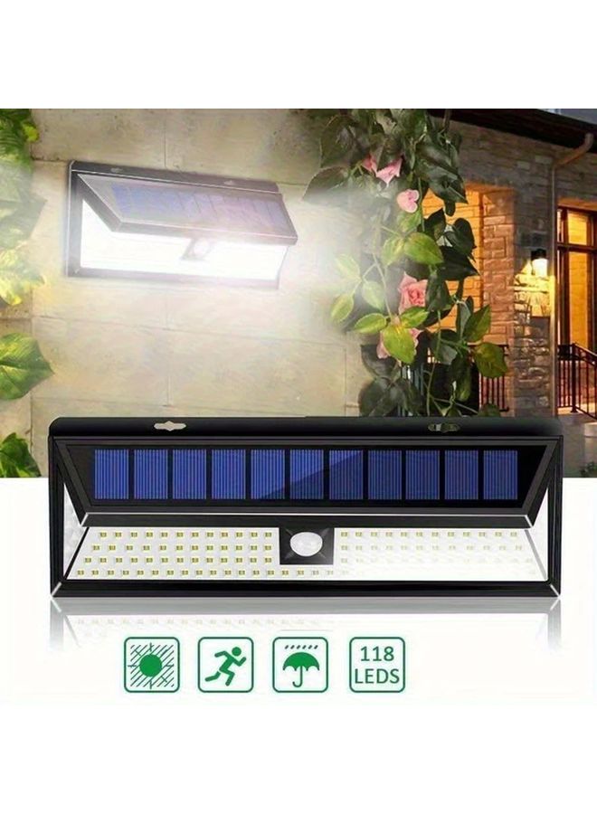 Black 118LED Solar Motion Sensor Light Wireless Outdoor Wall Lighting - Image 3