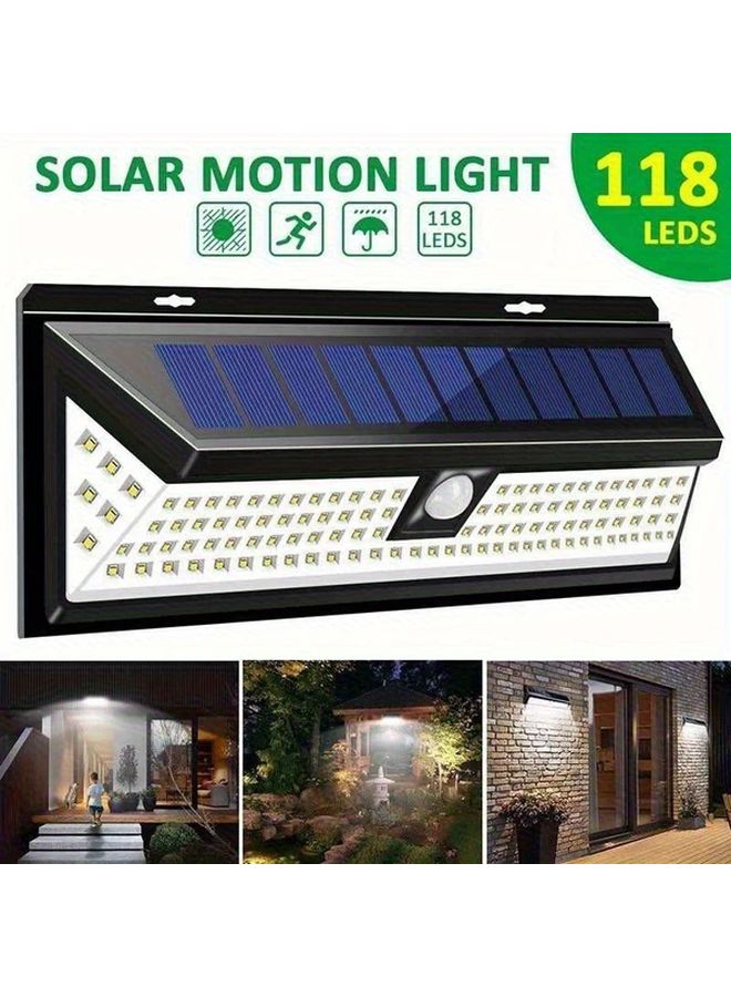 Black 118LED Solar Motion Sensor Light Wireless Outdoor Wall Lighting - Image 2