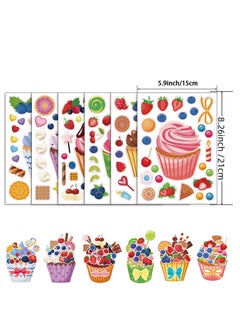 Excefore Treats and Sweets Sticker, 36 Pcs Cupcake Sticker Set, Make Face Cupcake Stickers, DIY Cake Stickers Dessert Stickers Decorating, for Party Favor Supplies  - Image 2