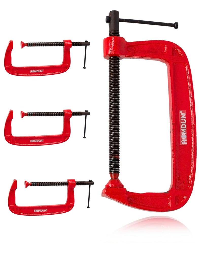 Homdum Heavy Duty G Clamp | C Type Clamping Tool | Set of 4 Pieces (6 inch) - Image 1