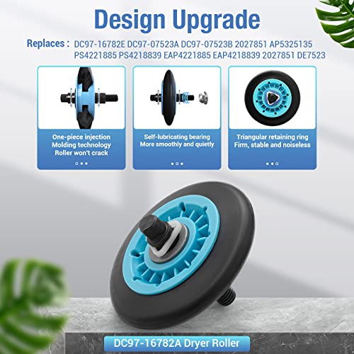 Azdele Upgraded Sam-Sung Dryer Repair Kit for DC97-16782A Samsung Dryer Roller Replacement Kit, DC93-00634A Dryer Idler Pulley, 6602-001655 Dryer Belt, Replacement for Samsung Dryer Parts (Figures 6 and 7) - Image 2