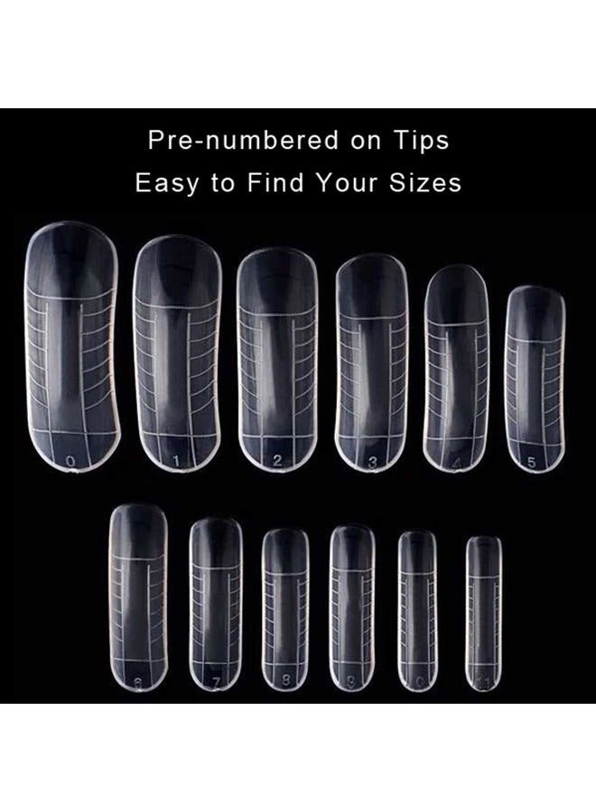 Liffly 240PCS Dual Forms Nail Mold for Poly gel UV Gel 12 Size With Scale - Image 4