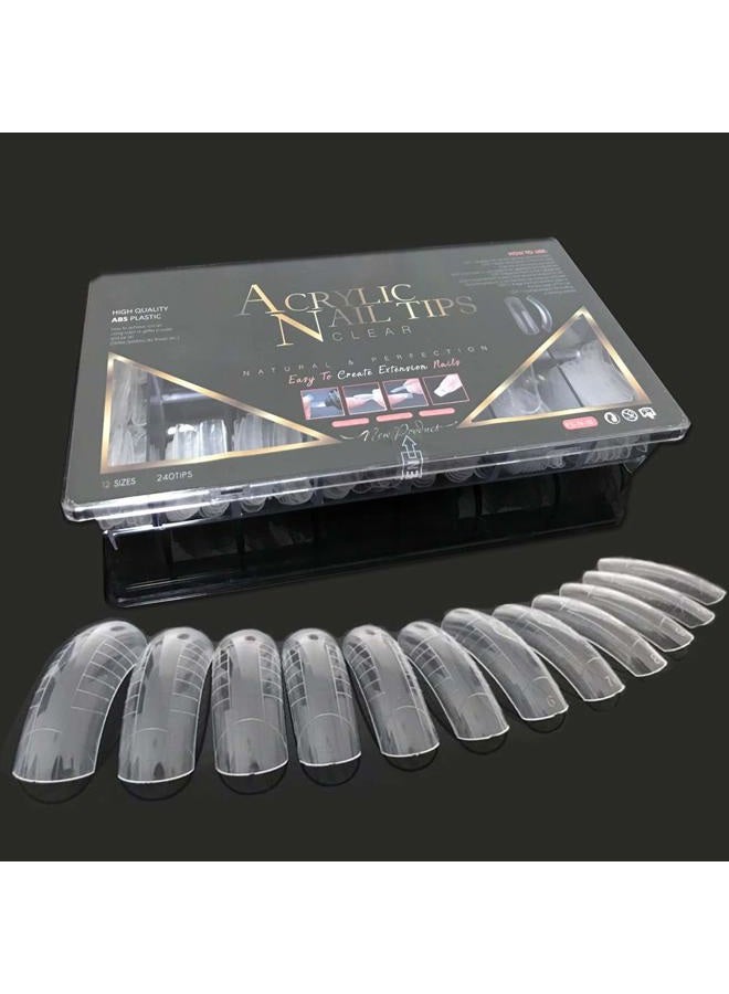 Liffly 240PCS Dual Forms Nail Mold for Poly gel UV Gel 12 Size With Scale - Image 1