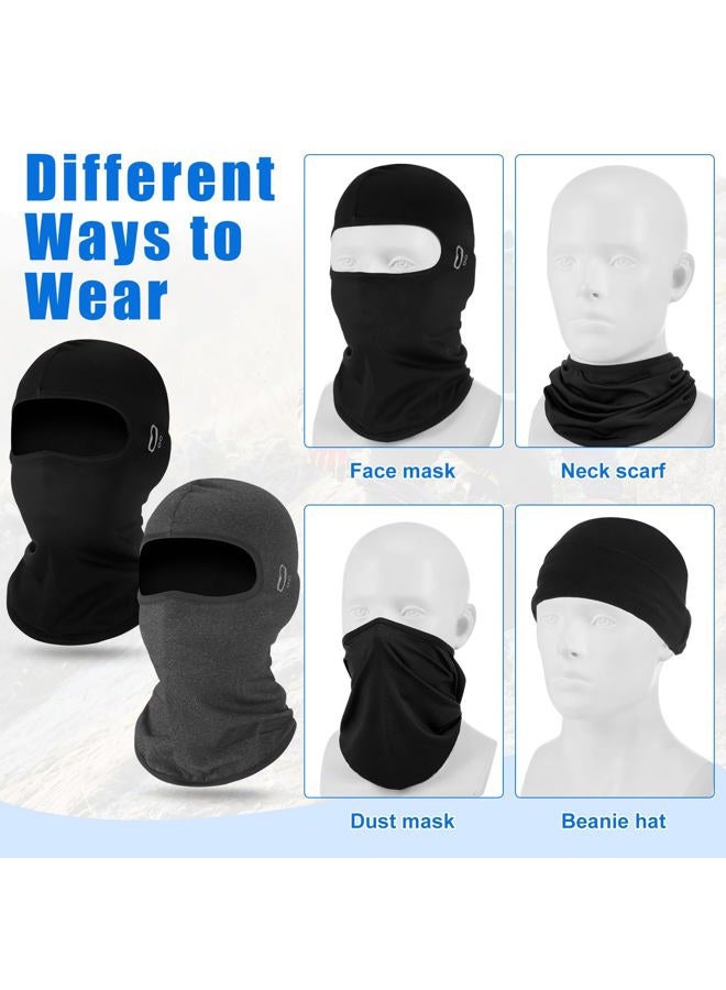 Suhine 5 Pcs Balaclava Ski Mask Windproof Balaclava Face Mask Men Women Thermal Head Mask with Reflective Stripe Cold Weather Neck Warmer Hood for Winter Cycling Climbing Black, Black, One size - Image 5