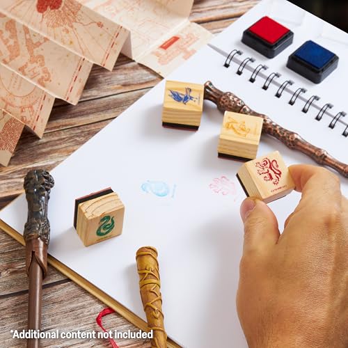 Harry Potter Stationary Set for Boys Girls with 4 Wand Pens Black Ink Marauders Map Hogwarts House Stamp Kit Cute School Supplies Gifts for Kids - Image 5