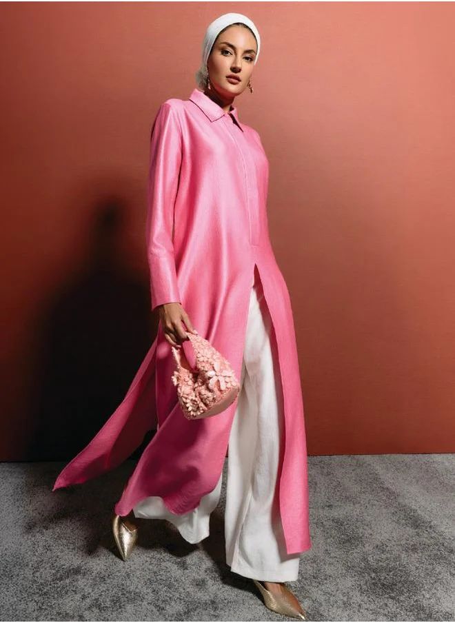 ايكونيك Iconic Textured Collared Tunic