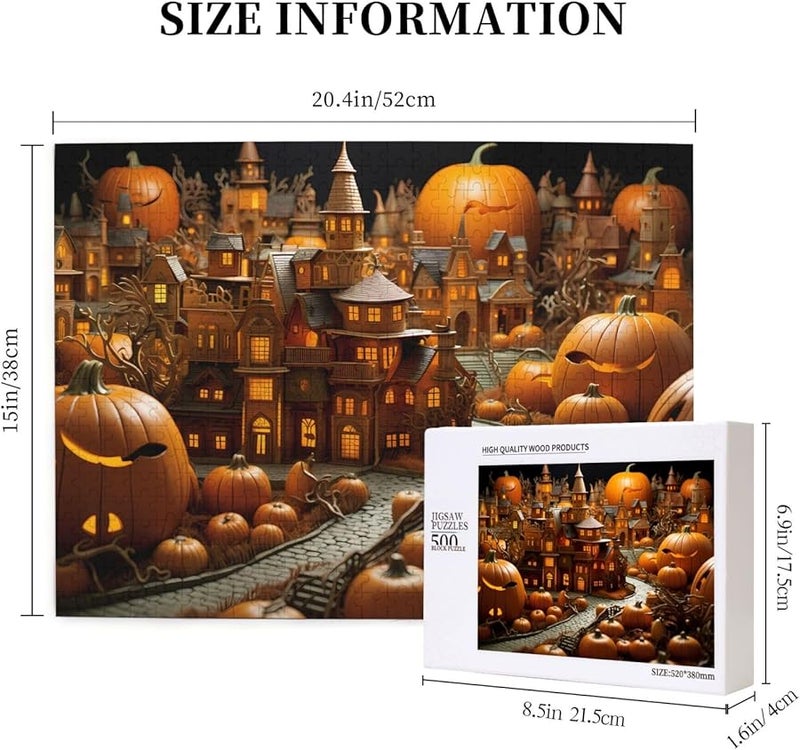 Phayah Fantasy Pumpkin City 500 Piece Jigsaw Puzzle For Adults Home Decor - Image 5