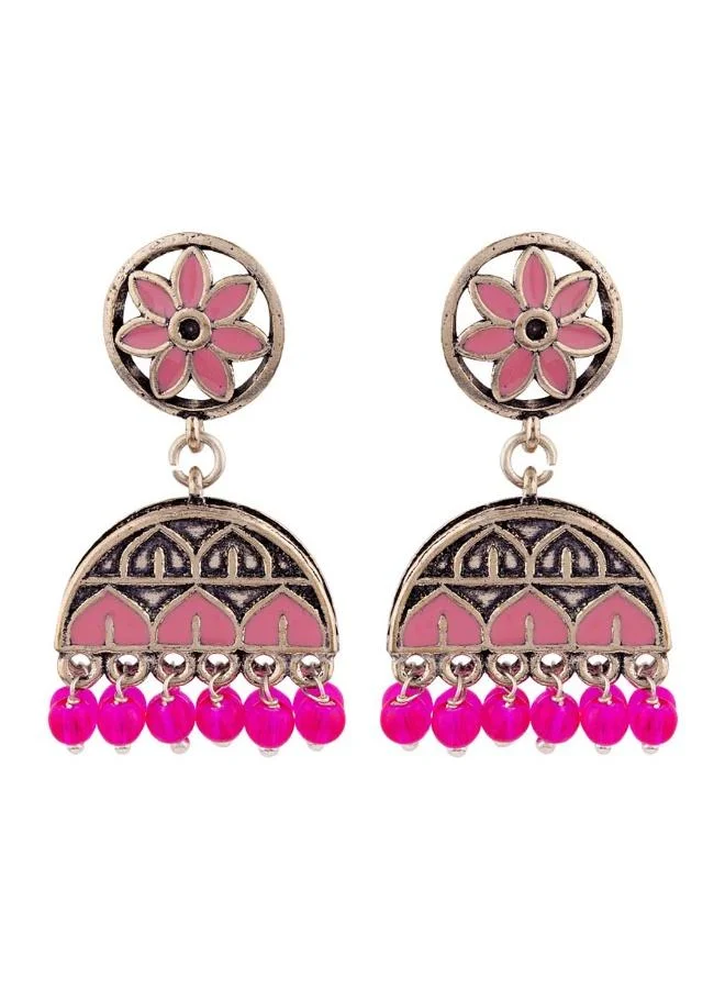 فويلا أقراط رانجاباتى مزينة باللون الوردي