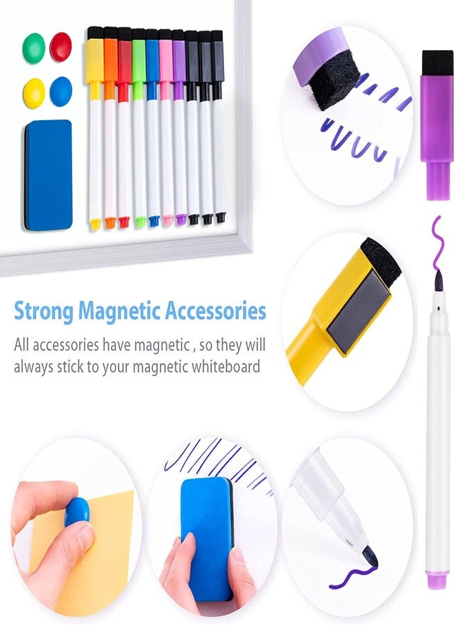 ARCOBIS Dry Erase White Board with Stand, 12" x 16" Weekly Double-Sided Desktop Whiteboard 10 Markers, 4 Magnets, 1 Eraser, Portable Magnetic Dry Erase Calendar for Planning, to Do List, Memo, School - Image 4