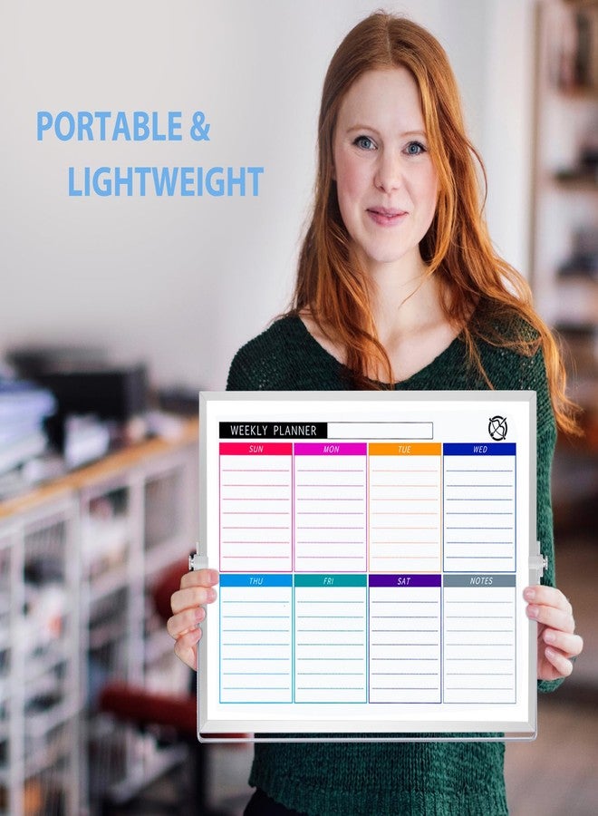 ARCOBIS Dry Erase White Board with Stand, 12" x 16" Weekly Double-Sided Desktop Whiteboard 10 Markers, 4 Magnets, 1 Eraser, Portable Magnetic Dry Erase Calendar for Planning, to Do List, Memo, School - Image 5