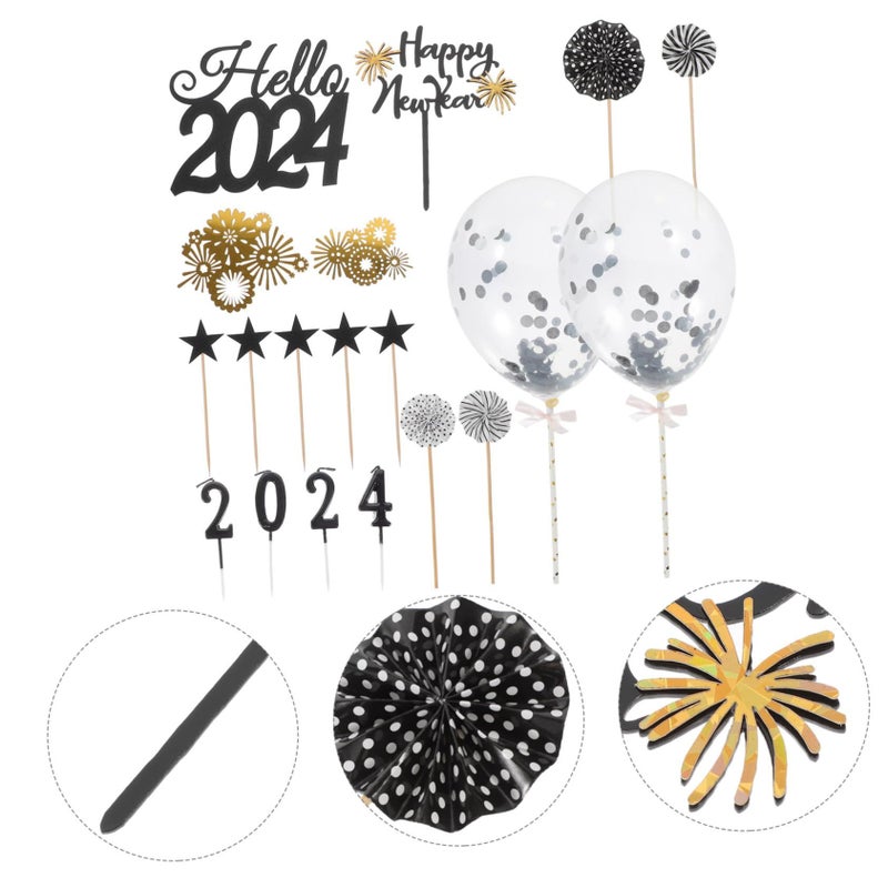 1 Set Year Cupcake Toppers Star Shaped Cake Picks For Holiday Celebrations Year Parties Festive Events - Image 4