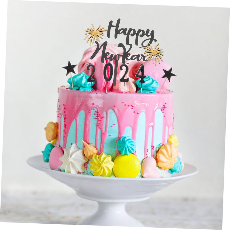 1 Set Year Cupcake Toppers Star Shaped Cake Picks For Holiday Celebrations Year Parties Festive Events - Image 5